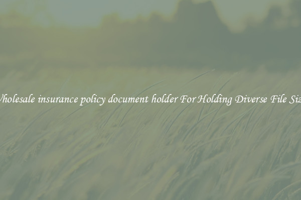 Wholesale insurance policy document holder For Holding Diverse File Sizes