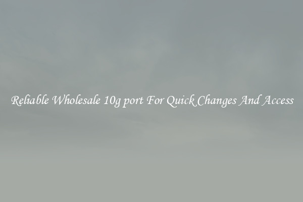 Reliable Wholesale 10g port For Quick Changes And Access