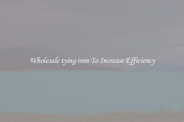 Wholesale tying iron To Increase Efficiency