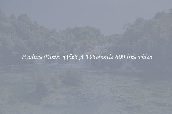 Produce Faster With A Wholesale 600 line video