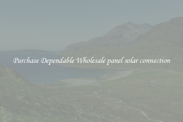 Purchase Dependable Wholesale panel solar connection