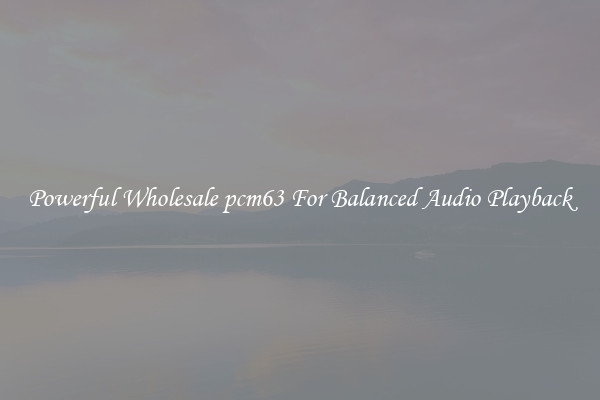 Powerful Wholesale pcm63 For Balanced Audio Playback